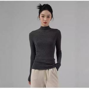 Pulls décontractés pour femmes en mélange de laine mérinos, lavables en machine, sans coutures, résistants aux déchirures, chauds et superposés, pour l'automne - Product Image 3