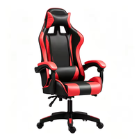 Chaise de jeu exécutive ergonomique en cuir avec support lombaire, accoudoirs inclinables et réglables, hauteur réglable, pivotant à 360 degrés, en métal