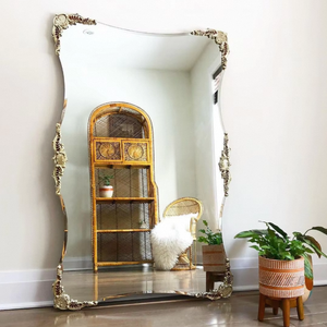 European Full-Length Retro Dressing <strong>Mirror</strong> American <strong>Medieval</strong> French Carved Wall Mounted Floor <strong>Mirror</strong> Factory Direct Framed - Product Image 5