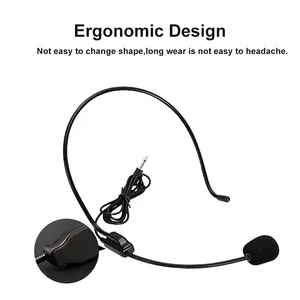 Shidu Universal Handsfree Flexible Wired Headset Headworn Microphone For Voice Amplifiers