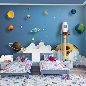 Papier peint personnalisé <span class=keywords><strong>de</strong></span> dessin animé <span class=keywords><strong>Lion</strong></span> Éléphant Singe Animal Enfants Décoration murale 3D à coller Décoration murale <span class=keywords><strong>de</strong></span> chambre d'enfant Autocollant mural - Product Image 5