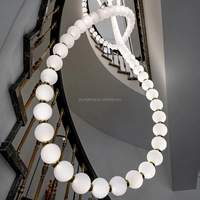 Lustre moderne personnalisé en cristal, design simple et luxueux, à économie d'énergie, avec télécommande, intensité réglable, angle de faisceau à 360°, pour plafond