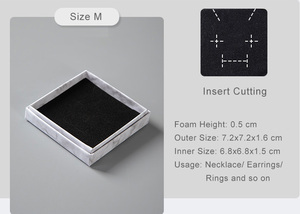 200 pcs khá cứng nhắc bằng đá cẩm thạch hộp đồ trang sức với KHÁC NHAU cắt đen Foam chèn - Product Image 6