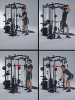 Système de musculation multifonction Smith Machine, rack à squats robuste, banc de musculation, équipement de gym commercial en acier inoxydable pour les bras, la poitrine et les jambes