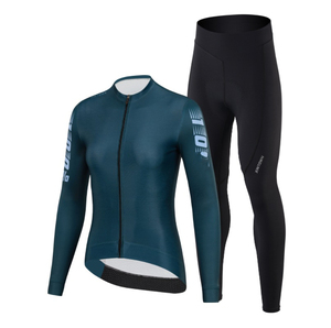 Conjunto de Ciclismo Unisex de Manga Larga al por Mayor, de Secado Rápido y Transpirable, con Jersey de Cremallera Completa + Pantalones Acolchados 3D para Ciclismo de Montaña y Carretera - Product Image 4
