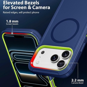 Funda Magnética 3 en 1 Anticaídas para <span class=keywords><strong>iPhone</strong></span> 17 Pro Max 16 15 14 Plus <span class=keywords><strong>13</strong></span>, Resistente a Impactos, Protección Tipo Armadura - Product Image 3