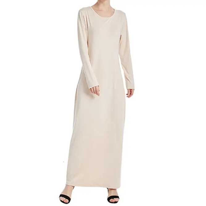 Vestido islámico Abaya liso modesto para mujer, ropa interior musulmana de estilo turco de Dubái