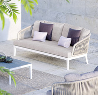 Conjunto de Muebles de Jardín para Hotel, Villa, Ocio, Sofá de Aluminio y Cuerda, Sofá Seccional para Exteriores
