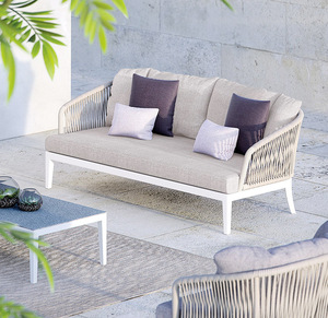 Ensemble de mobilier de jardin haut de gamme pour hôtels et villas, canapé d'extérieur modulable en corde et alliage d'aluminium - Product Image 6