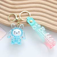 Pendentif porte-clés patte de chat astronaute, bonbon créatif en forme de fève, mignon pendentif bouteille de sable pour sac de voiture