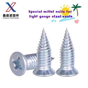 Viti Speciali Xinzuo con Gambo a Spirale Zincato, Testa Piatta, Diametro 6mm, Chiodi <span class=keywords><strong>per</strong></span> Profili in Acciaio Leggero, Tipo Chiodo Comune - Product Image 2