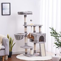 Tour d'arbre à chat personnalisable Condo avec sisal et jouets pour chat Bois et papier pour jouer Repos Accessoire pour chat Poteau à gratter