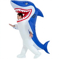 Costume de requin gonflable en polyester pour adultes, pour hommes et femmes, pour Halloween