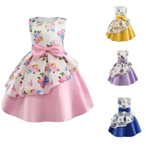 Summer Layered Flower dress Kids Formal party froks for baby girl