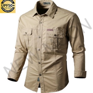 Chemise Homme Personnalisée de Haute Qualité Respirante Couleur Unie Manches Longues Double Poche Coupe Slim Décontractée - Product Image 4
