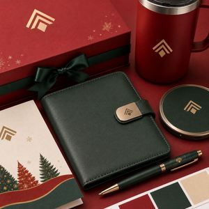 Ensemble cadeau de Noël VIP personnalisé avec tasse de voyage, chargeur sans fil, organiseur en cuir, stylo et boîte - Product Image 4