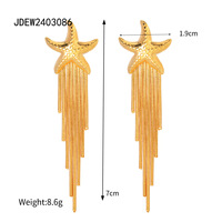 Ensemble de bijoux collier en acier inoxydable or 18 carats européen et américain boucles d'oreilles à pampilles étoile de mer plage coquille conque perle