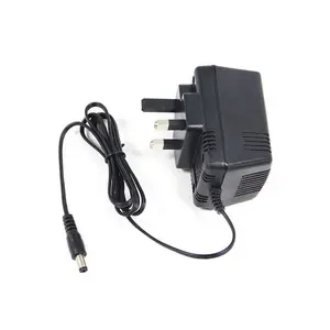 Çin'de yapılan kapı zili ac trafo 24v 500ma İngiltere tak 120v 220v 24volt doğrusal ac güç adaptörü 12w UKCA CE duvar adaptörü