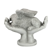 Statue de jardin extérieure commémorative pour chien, mains de Dieu