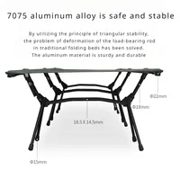 Lit de camping pliable moderne personnalisable, lit d'extérieur portable avec tissu Oxford et cadre en alliage d'aluminium – Fonctionnel