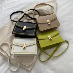 Großhandel Designer-Handtaschen Schulter-Botenbeutel Mode-Schnalle benutzerdefiniertes Logo Handtaschen berühmte Marken Kiwi grün Damen Einzel