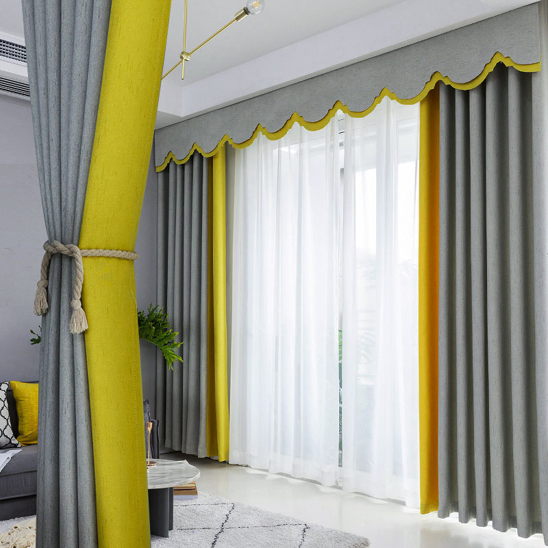 wholesale Splicing Finished Curtain Cloth Light Luxury Living Room And Bedroom Shading curtains and upholstery fabric