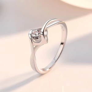 S925 Sterling Silber Rhodium-Plattierter Feiner Ring für Damen, Herzförmiger VVS1 Zirkon Jubiläums-Ehering, Japanische Koreanische Mode - Product Image 5