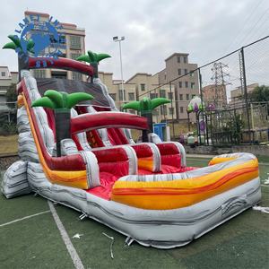 En <span class=keywords><strong>gros</strong></span> Commercial Palmier Grand Double Voie Toboggans Gonflables Avec Piscine - Product Image 5