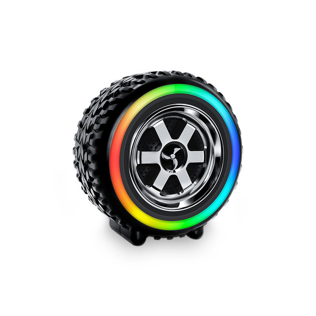G2389 Portable for BT Speaker Mini Tire Design RGB LED Lighting Smart Audio Multi-Functional Subwoofer 5W Hot-Selling