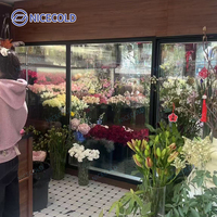 Refroidisseur de chambre froide personnalisé Nicecold marcher dans le refroidisseur de fleurs avec porte en verre affichage pour supermarché/fleuriste