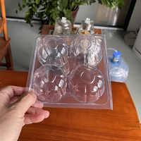 Barquette jetable transparente en PET pour kiwi, 4 compartiments, avec couvercle, qualité alimentaire, personnalisable pour l'emballage de fruits frais, supermarché, vente au détail