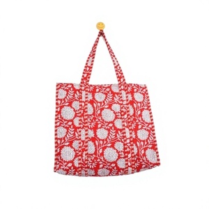 Bolso Tote de Algodón con Estampado Floral para Mujer, con Forro de Algodón, Cierre de Cremallera, Estilo Vintage, para Viajes de Verano, Playa, Vacaciones - Product Image 1