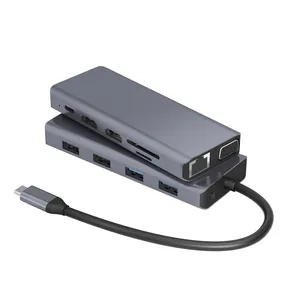 12 ב 1 USB תחנת עגינה עם Ethernet USBC רכזת מתאם סוג c תחנת עגינה כפולה צג עבור macbook pro 2