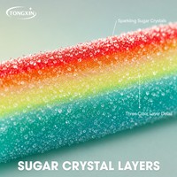 TONGXIN Vente en gros Bonbons gélifiés arc-en-ciel multicouches, friandise moelleuse enrobée de sucre, dessert de fête, buffet, cadeau, en vrac, OEM, pack de snacks halal