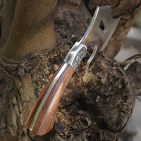 3cr13mov – hache tactique de chasse de sauvetage en acier inoxydable pour l'extérieur avec manche en bois