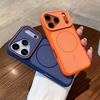 Coque de téléphone portable magnétique givrée simple pour iPhone 17 Air 16 15 14 Plus 13 12 Pro Max, protection antichoc arrière