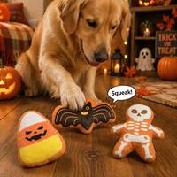 Jouet en peluche pour chien Famipet, nouveau design amusant sur le thème d'Halloween, jouet à couiner doux et froissé pour chiot, fabriqué sur mesure
