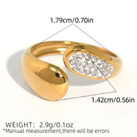 Cincin Zirkon Tetesan Air Hijau Klasik yang Dapat Disesuaikan, Cincin Pink Tahan Air dan Hipoalergenik untuk Sehari-hari, Perhiasan Musim Panas Sederhana