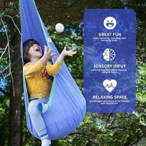 Silla Colgante Tipo <span class=keywords><strong>Hamaca</strong></span> Sensorial para Niños con Almohada Inflable y Bolsillo Lateral para Uso <span class=keywords><strong>en</strong></span> Interiores y Exteriores - Product Image 3