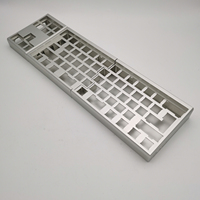 Boîtier et plaque de clavier mécanique en aluminium anodisé argenté de haute qualité et de précision, avec logo OEM personnalisé, service d'usinage CNC