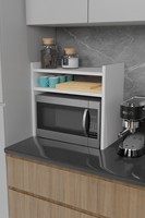 Moderne 2-laags magnetron- en kruidenrek keukenkast organizer van spaanplaat, duurzaam & duurzaam, niet-opklapbaar ontwerp