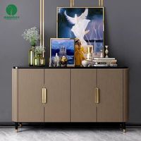 Moontree Offre spéciale Buffet en marbre Buffet doré Table de luxe moderne pour meubles de salle à manger