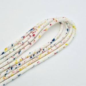 Par de cordones de poliéster de 6 mm con diseño de salpicaduras de tinta coloridas para zapatillas blancas, mocasines y zuecos, redondos y gruesos - Product Image 2