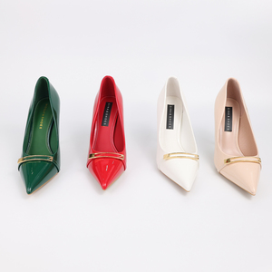 Bombas elegantes de verano para mujer verde militar estilo francés tacones altos finos punta estrecha tendencia de moda - Product Image 5
