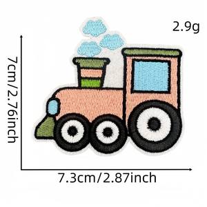 Bonita herramienta de transporte público de dibujos animados, tema de vehículo de tráfico, <span class=keywords><strong>parches</strong></span> de fieltro bordados para niños, bolsa de ropa, sombrero - Product Image 3