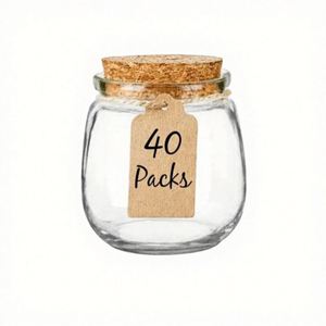 Vente en gros de pots de conservation alimentaire en verre transparent de 250 ml (8 oz) avec bouchon en liège, cuillère en bois, logo personnalisé pour le sucre, les biscuits, les gâteaux, les collations, la gelée - Product Image 4