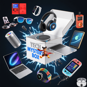 Cadeau surprise avec écouteurs et haut-parleur, boîte cadeau mystère vintage, festival, boîte cadeau en plastique, appareils électroniques filaires aléatoires, emplacement pour carte SIM - Product Image 5