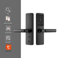Serrure Intelligente F8 en Bois et Aluminium avec Reconnaissance Faciale, Empreinte Digitale, Code, Carte, Contrôle par Application, Stockage Cloud, WiFi TUYA Home