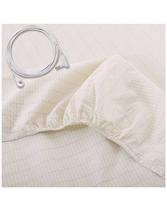 Drap de lit avec jupe de 15 pouces de hauteur, en fibre d'argent, pour mise à la terre, fabriqué aux États-Unis, avec cordon de mise à la terre de 15 pieds