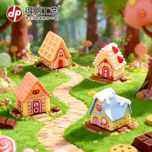 Casa de Dulces Colorida en Miniatura, Adorno de Resina, Decoración de Escritorio con Diseño de Dibujos Animados, Regalo Creativo DIY para Decoración del Hogar - Product Image 2